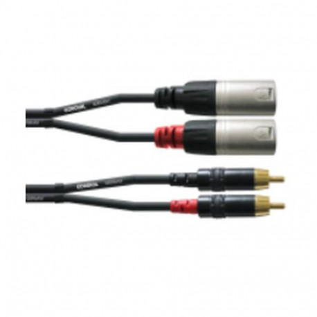 Cordial 2 x RCA - 2 x XLR -audiokaapeli, 3 m