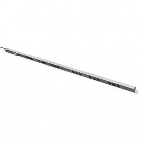 Digitus Power strip with aluminum profile and integrated circuit breaker, 18-way protective contact
