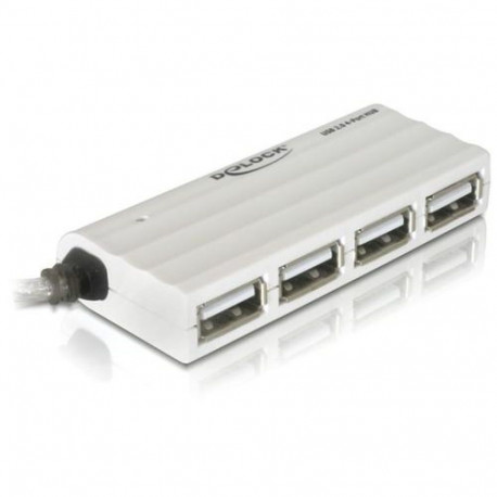 DELOCK USB-HUB 4-Port USB, silber, slim extern