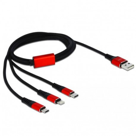 DeLOCK USB Charging Cable 3 in 1 for Lightnin / Micro USB / USB Type-C 1 m
