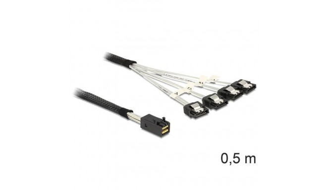 DeLOCK 83392 Serial Attached SCSI (SAS) cable 0.5 m Black, Silver