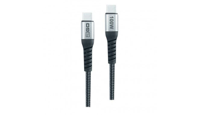 2GO 797510 USB cable USB 2.0 1.2 m USB C Black, Silver