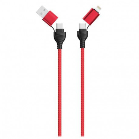 2GO 797370 USB cable 1.2 m USB A/USB C USB C/Lightning Black, Red