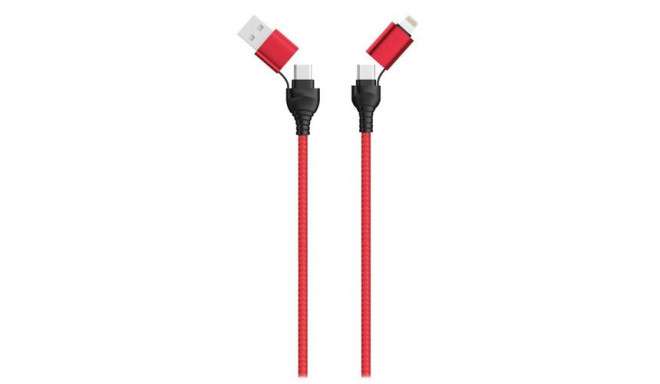 2GO 797370 USB cable 1.2 m USB A/USB C USB C/Lightning Black, Red