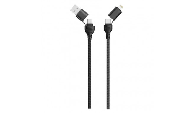 2GO 797369 USB cable 1.2 m USB A/USB C USB C/Lightning Black