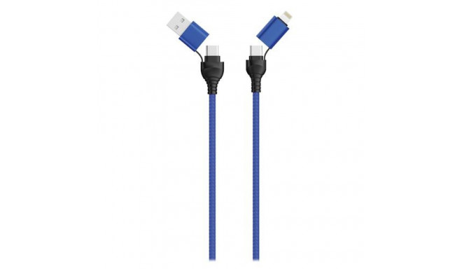 2GO 797368 USB cable 1.2 m USB A/USB C USB C/Lightning Black, Blue