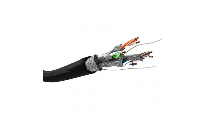 Goobay CAT 6A Outdoor Network Cable, S/FTP (PiMF), black, 100m