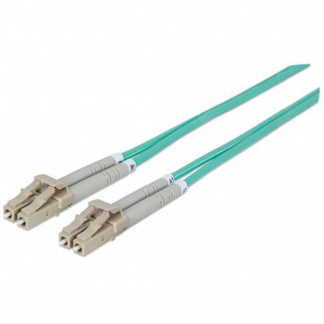 Intellinet Fiber Optic Patch Cable, OM3, LC/LC, 1m, Aqua, Duplex, Multimode, 50/125 µm, LSZH, Fibre,