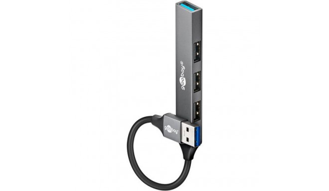 Goobay 74456 interface hub USB 3.2 Gen 1 (3.1 Gen 1) Type-A 5000 Mbit/s Light grey