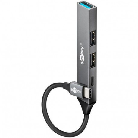 Goobay 74459 interface hub USB 3.2 Gen 1 (3.1 Gen 1) Type-C 5000 Mbit/s Light grey