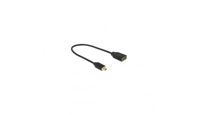 DeLOCK 0.2m, HDMI-A/HDMI Micro-D HDMI cable HDMI Type D (Micro) HDMI Type A (Standard) Black