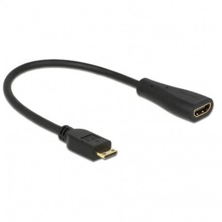 DeLOCK 0.23m mini-HDMI/HDMI HDMI cable HDMI Type C (Mini) HDMI Type A (Standard) Black