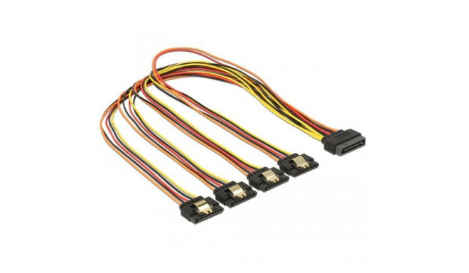 DeLOCK 60158 SATA cable 0.5 m SATA 15-pin 4 x SATA 15-pin Multicolour