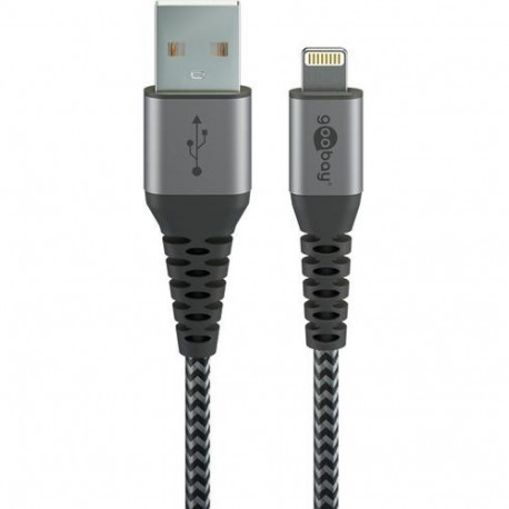 Goobay 49268 lightning cable 1 m Grey, Silver