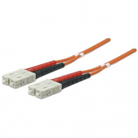 Intellinet Fiber Optic Patch Cable, OM2, SC/SC, 2m, Orange, Duplex, Multimode, 50/125 µm, LSZH, Fibr