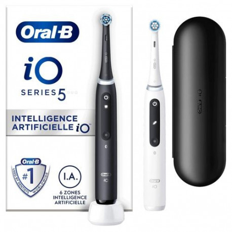 Oral-B iO iO5 Black &amp; White Electric Toothbrushes Designed By Braun, Duo Pack