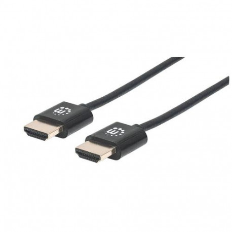 Manhattan HDMI Cable with Ethernet (Ultra Thin), 4K@60Hz (Premium High Speed), 1m (3ft), Male to Mal