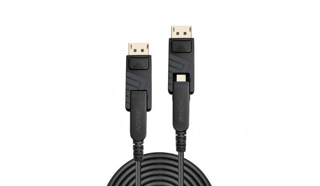 Lindy 20m Fibre Optic Hybrid Mini DisplayPort 1.4 Cable with Detachable DP Connectors