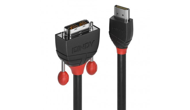 Lindy 0.5m HDMI to DVI Cable, Black Line