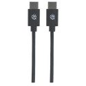 Manhattan USB-C to USB-C Cable, 2m, Male to Male, Black, 480 Mbps (USB 2.0), 3A, Equivalent to USB2C