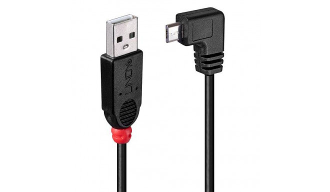 Lindy 2m USB 2.0 Cable - Type A to Micro-B Cable, 90 Degree Right Angle