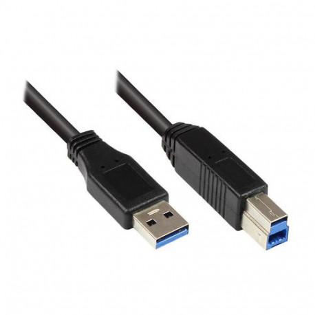 Alcasa 2710-S002 USB cable USB 3.2 Gen 1 (3.1 Gen 1) 0.2 m USB A USB B Black