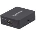 Manhattan HDMI Splitter 2-Port , 1080p, Black, Displays output from x1 HDMI source to x2 HD displays