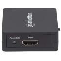 Manhattan HDMI Splitter 2-Port , 1080p, Black, Displays output from x1 HDMI source to x2 HD displays