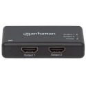 Manhattan HDMI Splitter 2-Port , 4K@30Hz, Displays output from x1 HDMI source to x2 HD displays (sam