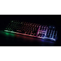 Manhattan Gaming USB Keyboard, Metal Base Edition, 12 Function Keys, Rainbow-LED Backlighting, 19 An