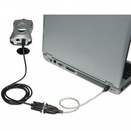 Manhattan USB-A to Serial Converter cable, 45cm, Male to Male, Serial/RS232/COM/DB9, Prolific PL-230