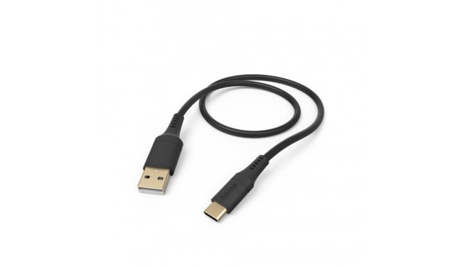 Hama Flexible USB cable USB 2.0 1.5 m USB A USB C Black