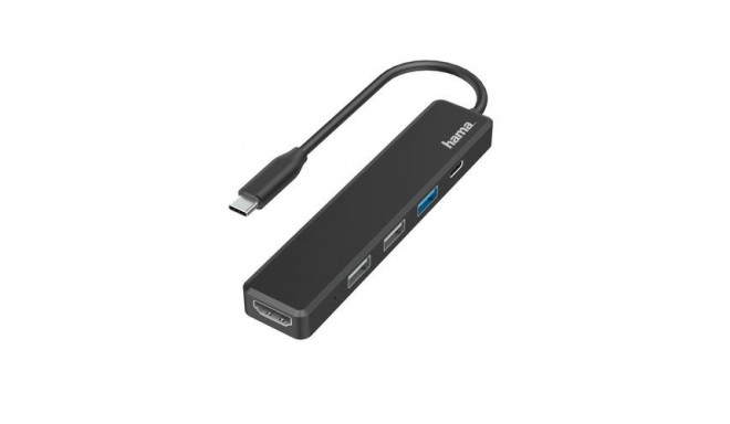 Hama USB-C hub, multi-port, 5 ports, 3x USB-A, USB-C, HDMI