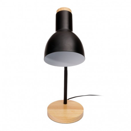 PLATINET DESK LAMP MARMA E27 WOODEN BASE BLACK [46007]