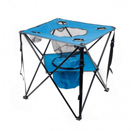 PLATINET CAMPING SET 2x CHAIR PADDED 55x55x44/90 CM + 1x TABLE 59x59x60 cm BLUE [46137]