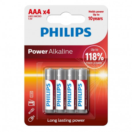 1x4 Philips Power Alkaline AAA patarei