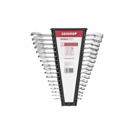 GEDORE red Ratchet Spanner Set metric 17-pieces