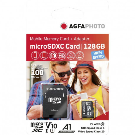 AgfaPhoto MicroSDXC UHS-I 128GB suure kiirusega klass 10 U1 V10