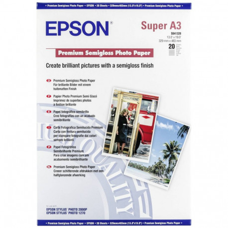 Epson Premium poolläikiv fotopaber A3+, 20 lehte, 251g S041328