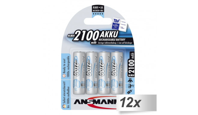 12x4 Ansmann maxE NiMH aku Mignon AA 2100 mAh 5035052