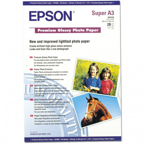 Paber A3+ PREMIUM GLOSSY PHOTO PAPER (20 lehte)