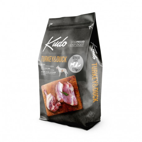 Kudo Turkey & Duck Senior Light külmpressitud koeratoit 12kg