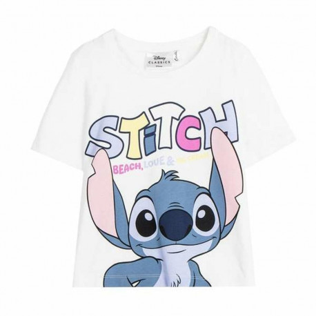 Child's Short Sleeve T-Shirt Stitch White - 4 Years