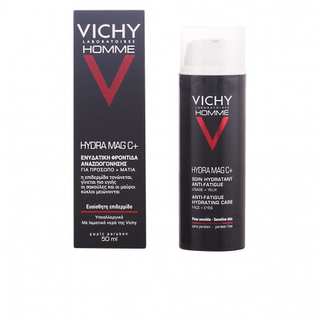 VICHY HOMME HYDRA MAG C+ tratamiento hidratante fortificante cuidado anti-fatiga para rostro y ojos 