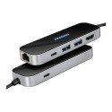 AXAGON HMC-6GLN 2x USB-A 5Gbps, 1x USB-C 5Gbps, 4K/60Hz HDMI, RJ-45, USB 3.2 Gen 1 hub, PD 100W, 20c