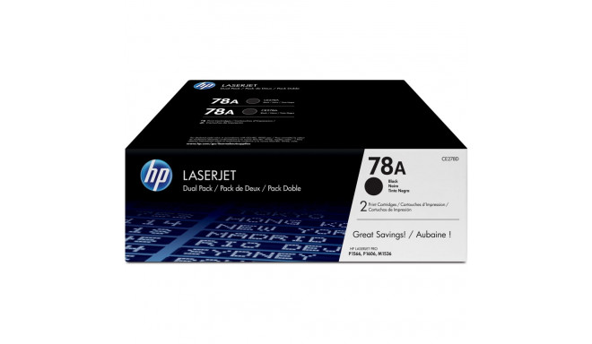 "HP 78A original LaserJet Toner cartridge CE278AD black standard capacity 2.100 pages 2-pack"