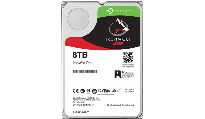"SEAGATE Ironwolf 8000 8TB 7200rpm SATA III 8,89cm 3,5Zoll NAS HDD Retail SinglePack"