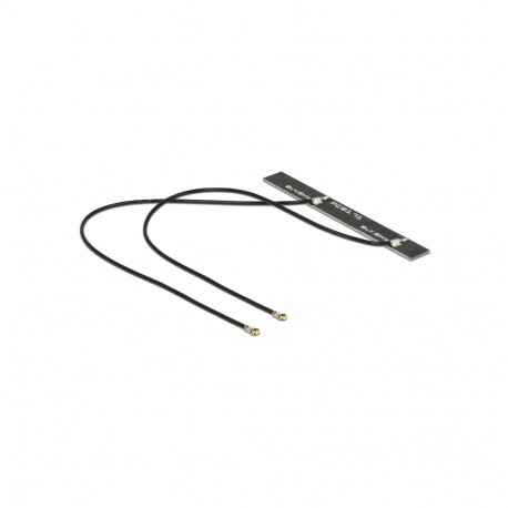 "DELOCK Antenne Doppel WLAN MHF IV Stecker 802.11 ac/a/h/b/g/n 5 dBi 2x150mm PCB intern"