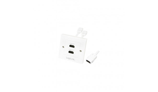 Logilink HDMI-adapter seinapesa 2-pordiline, valge