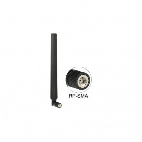"DELOCK Antenne WLAN RP-SMA 802.11 ac/a/h/b/g/n 4 - 7 dBi omni Gelenk schwarz"